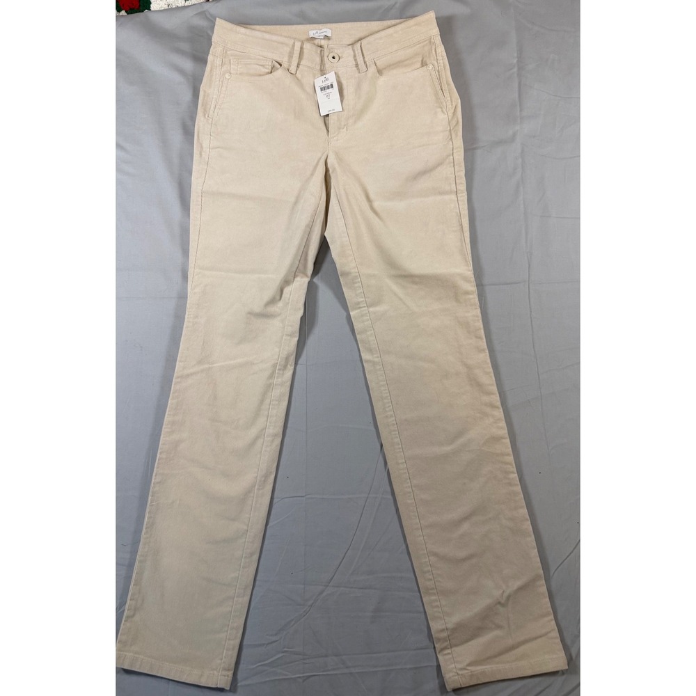 J. Jill Women's Beige Straight-Leg Trousers 8 Tall